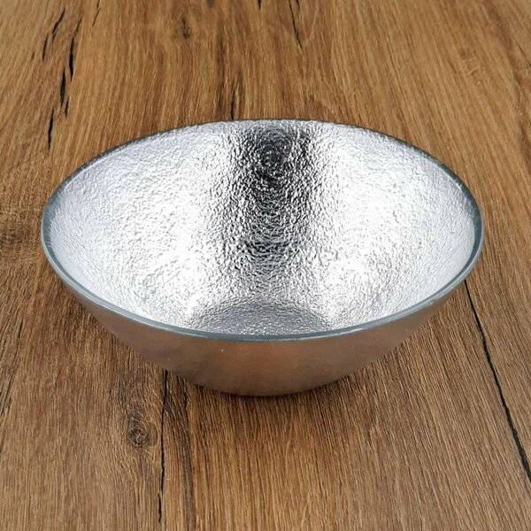 Red Pomegranate Collection 6 in. Aura Soup Bowls, Silver - Set of 4 4973-2
